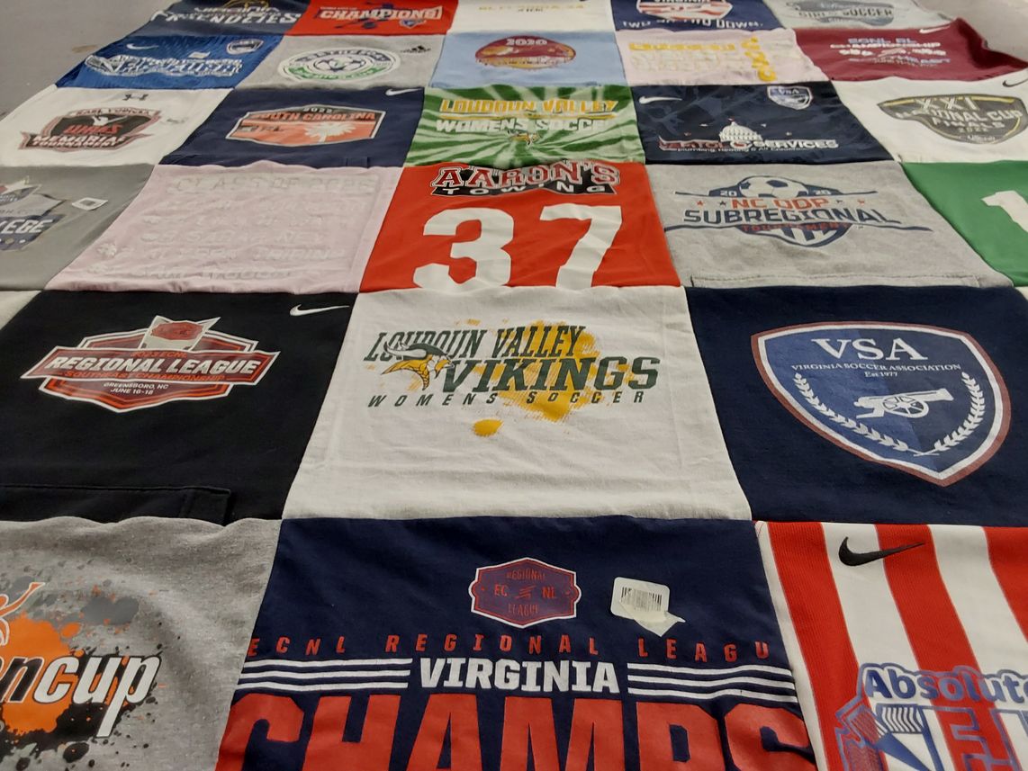 T-shirt quilt featuring loudoun valley vikings women's soccer by Anne from VA