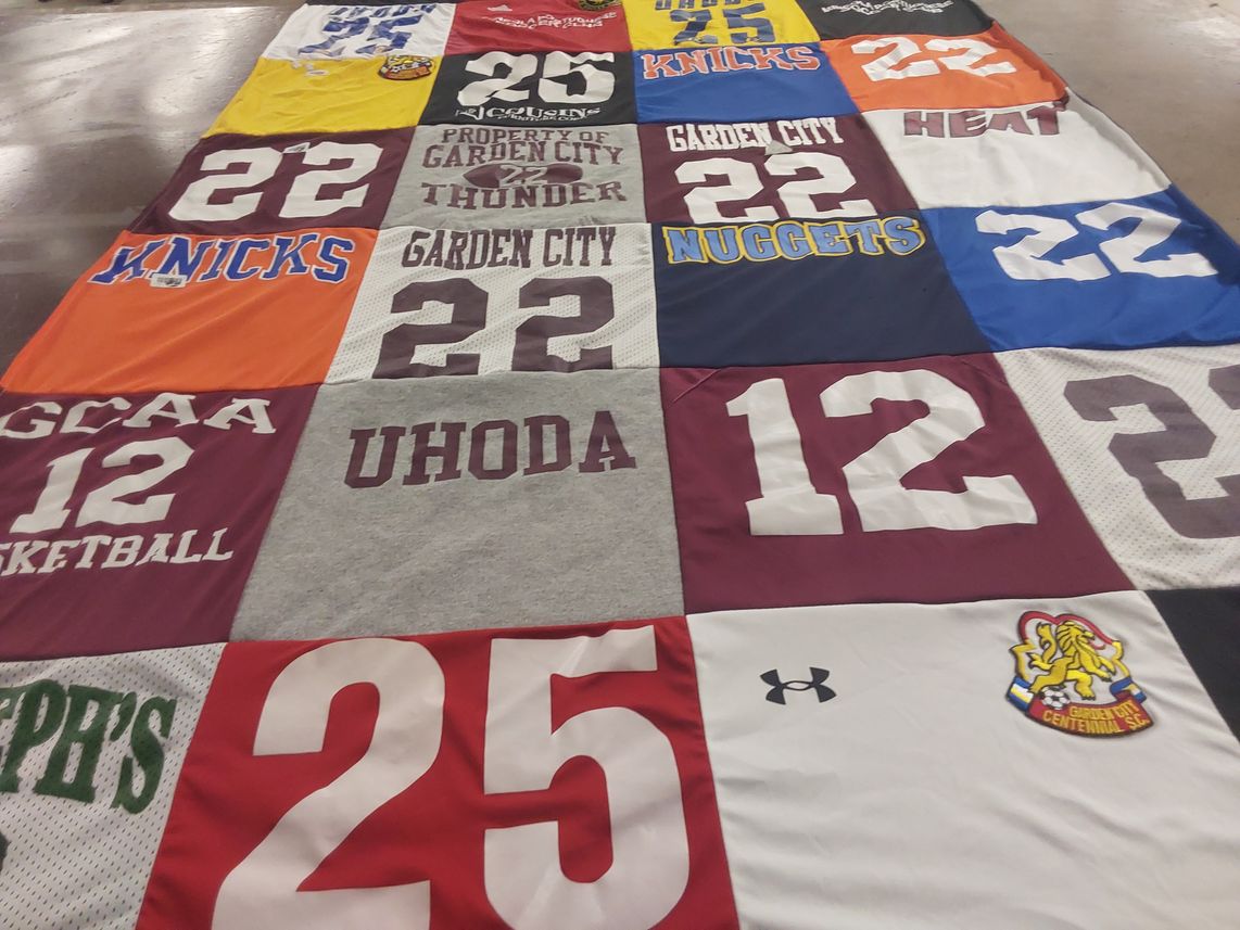 T-shirt quilt featuring new york knicks by SUE from NY
