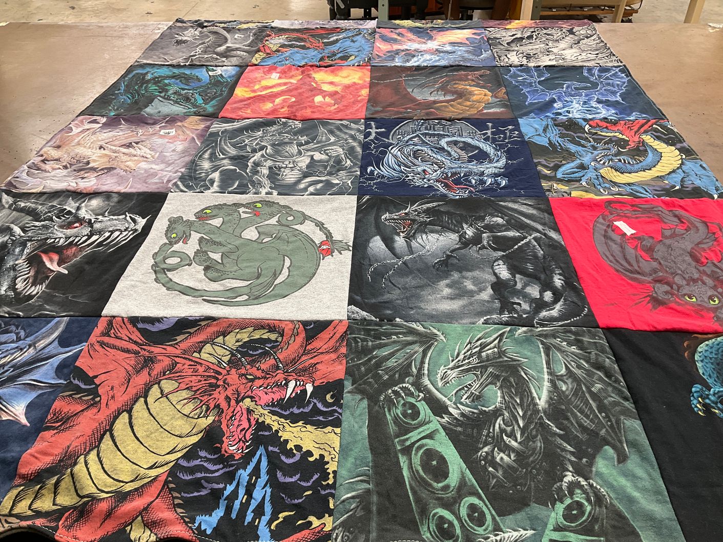 T-shirt quilt with fantasy, art themes by Mark from FL