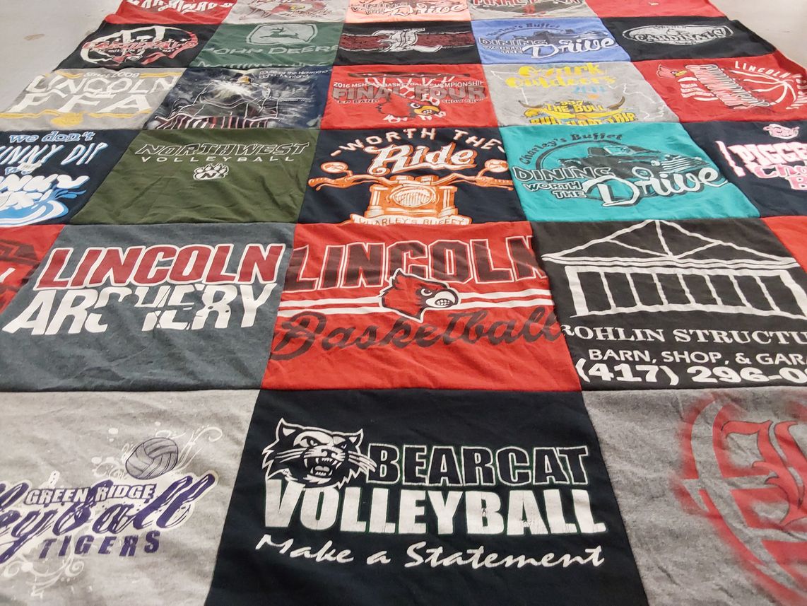 T-shirt quilt featuring lincoln basketball team, northwest volleyball team by John from MO