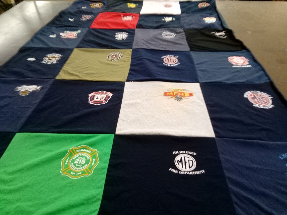 T-shirt quilt from milwaukee high school by Bill from WI