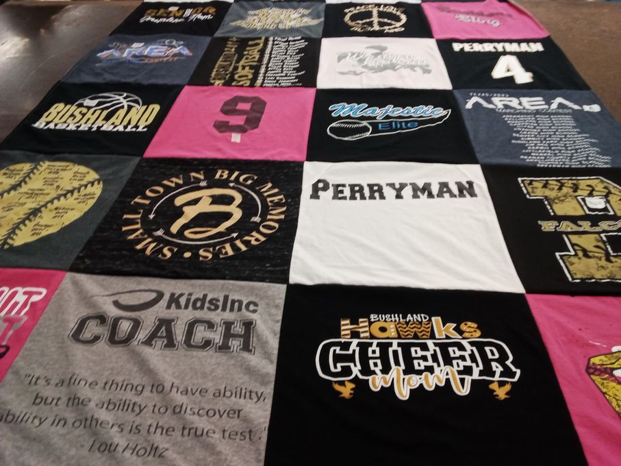 T-shirt quilt featuring bushland hawks, bushland falcons by Jennifer from TX