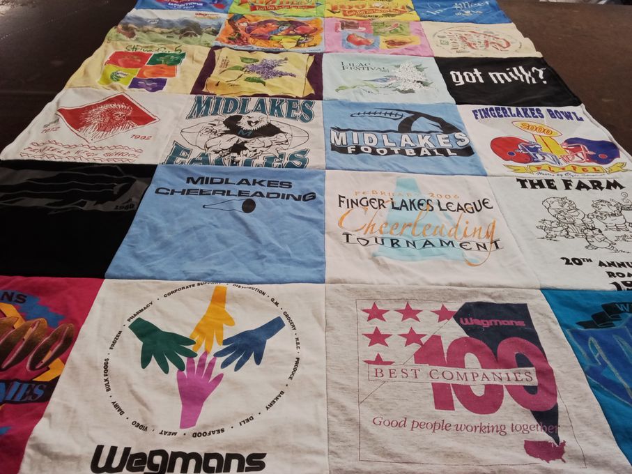 T-shirt quilt featuring mid lakes football by Sharon from NY
