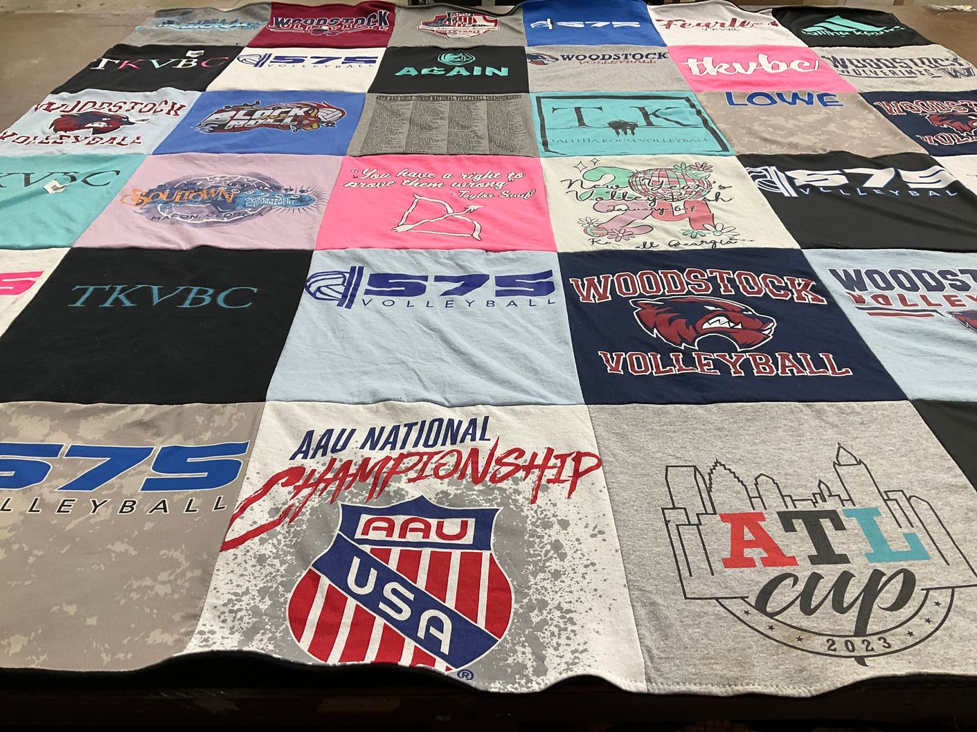 T-shirt quilt from woodstock high school by Amanda from GA