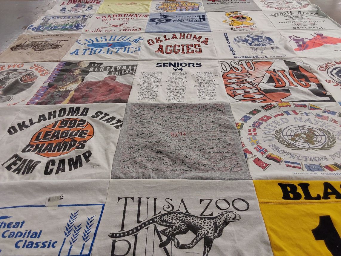 T-shirt quilt from oklahoma state university by David from OK