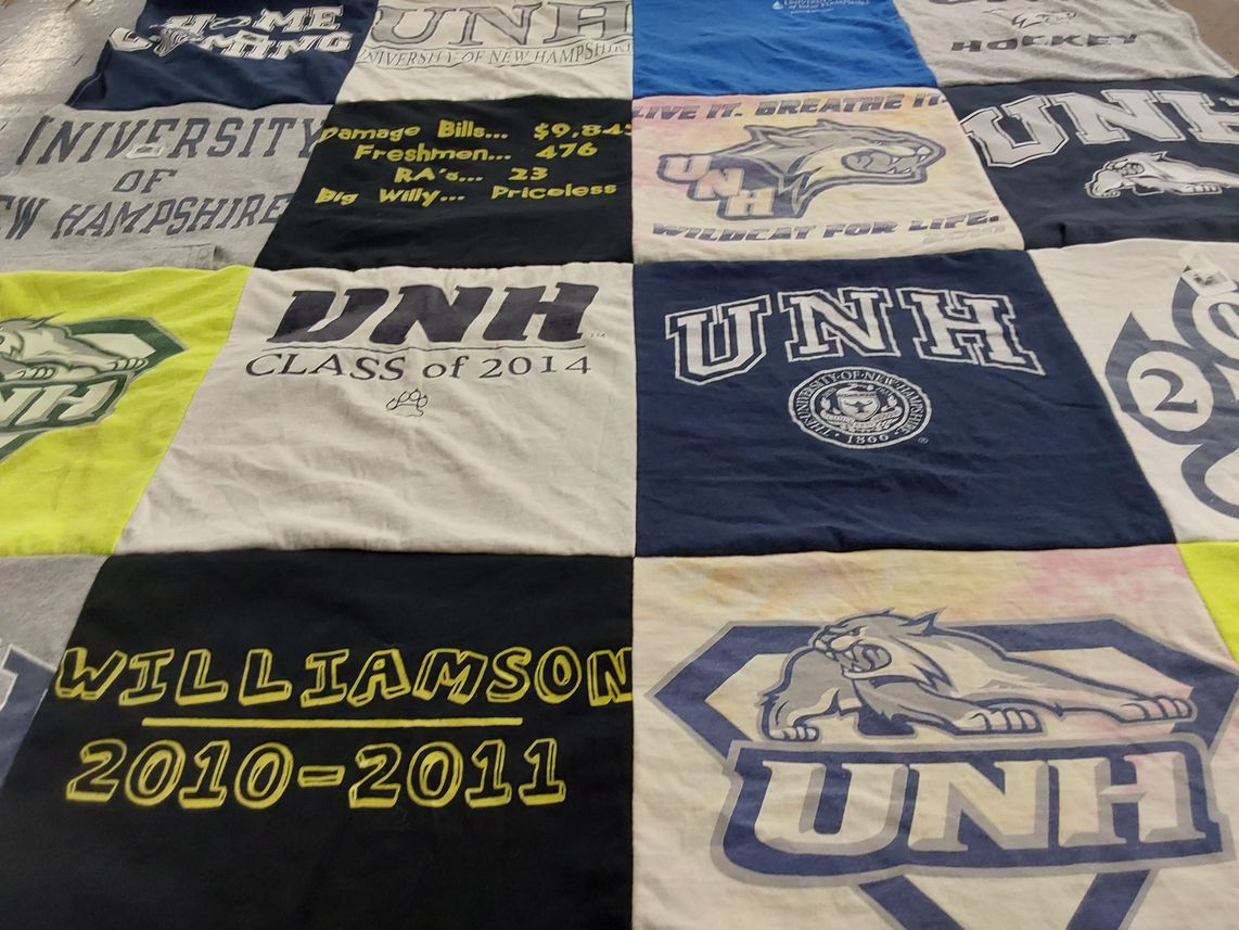 T-shirt quilt from university of new hampshire by Jennifer from MA
