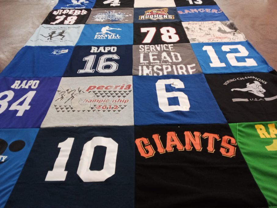T-shirt quilt from rapone high school by Heidi from AZ