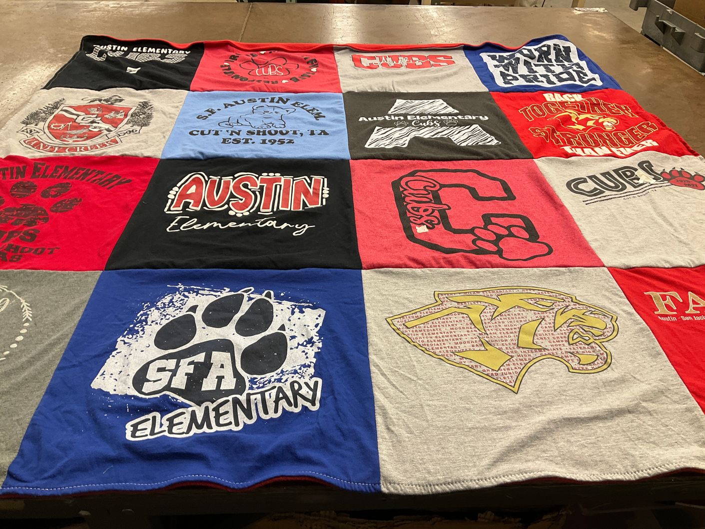 T-shirt quilt featuring austin cubs by Rose from TX