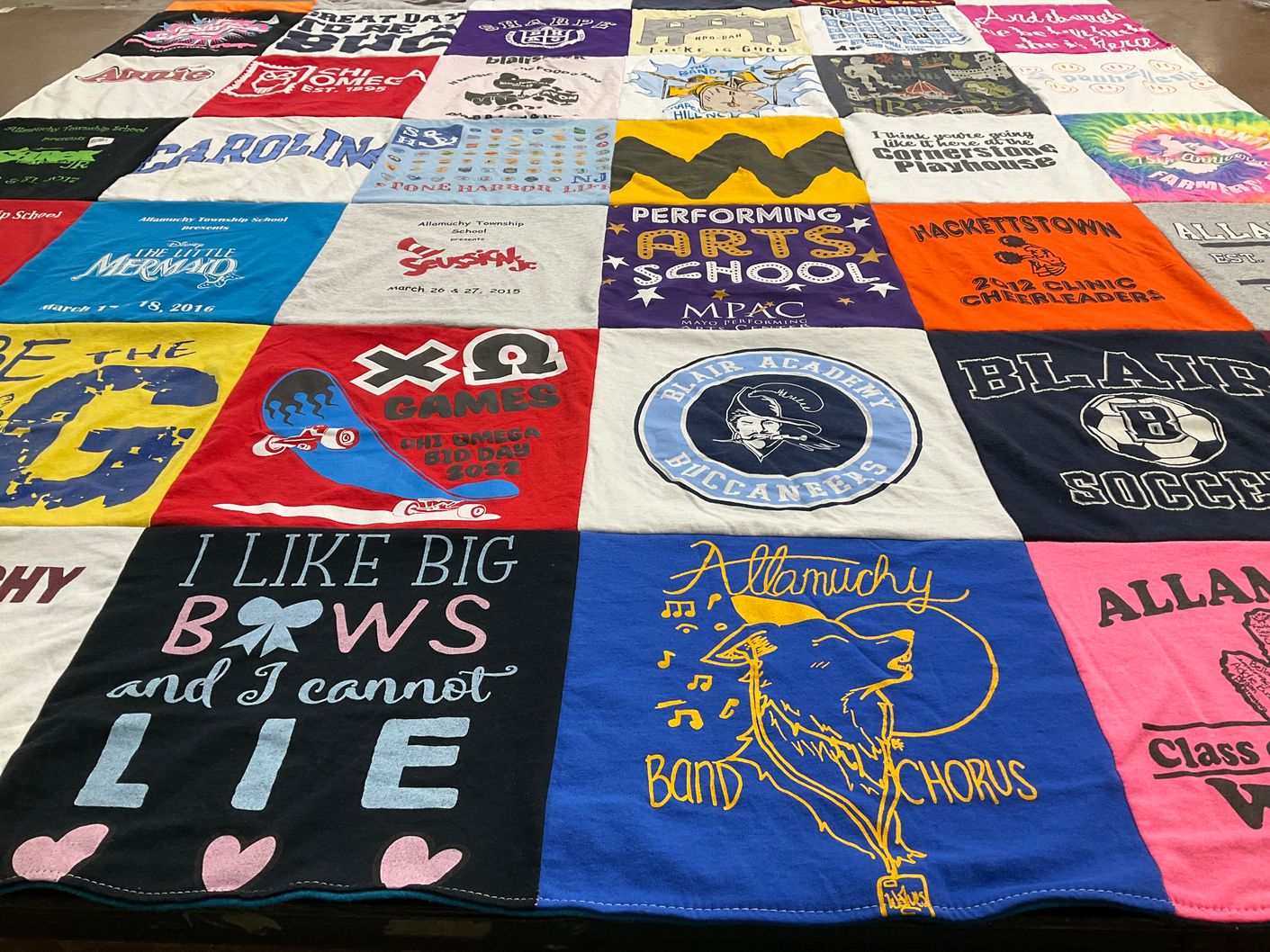 T-shirt quilt featuring blair academy buccaneers by Sarah from NJ