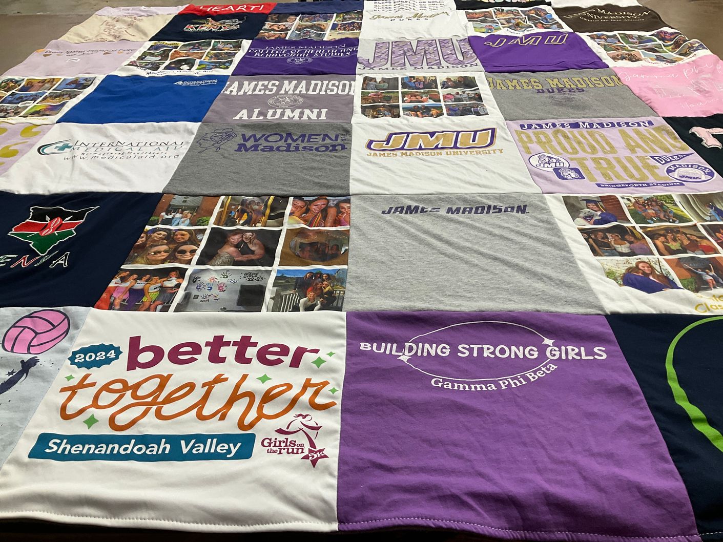 T-shirt quilt from james madison university by Hannah from VA