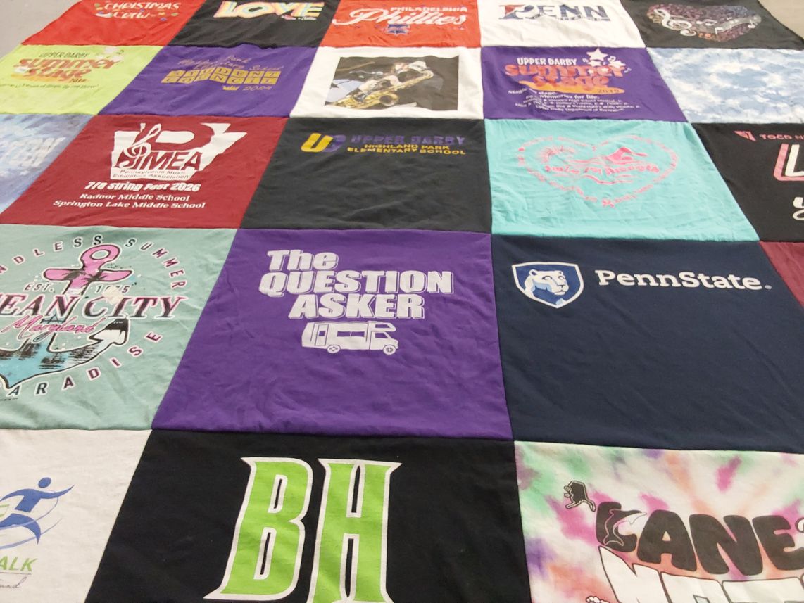 T-shirt quilt from upper darby school district, springton lake middle school by Margaret from PA