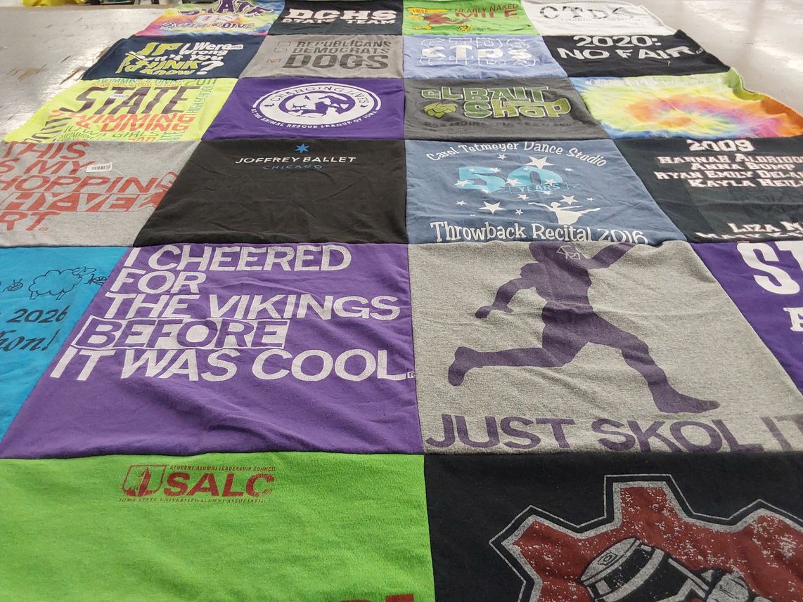 T-shirt quilt from johnson county community college by Kayla from IA