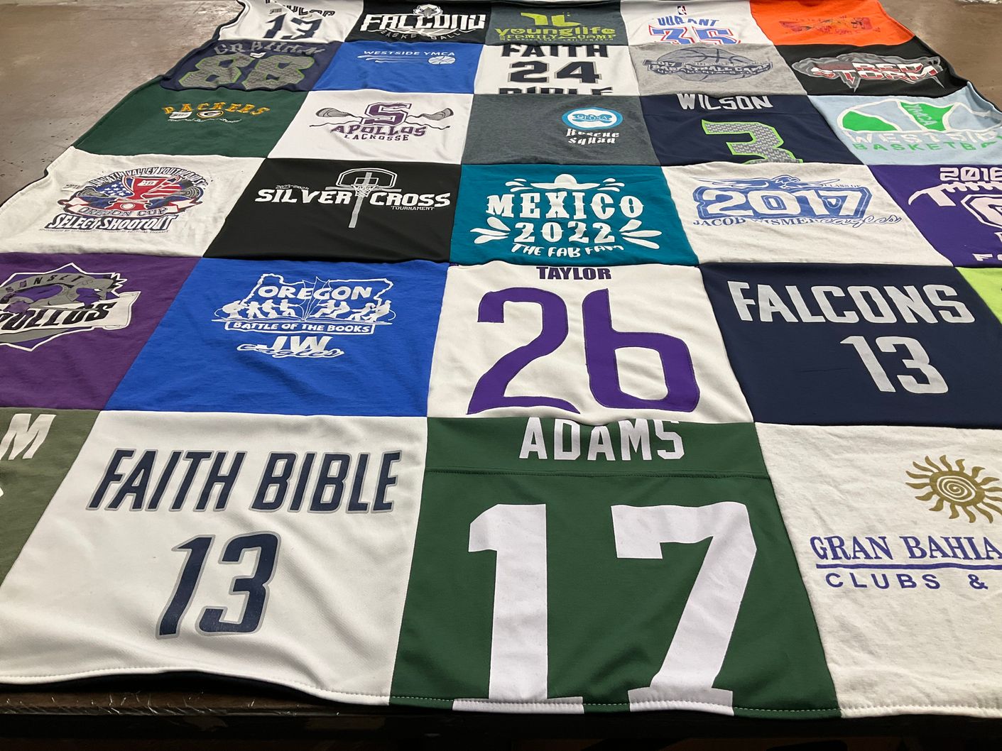 T-shirt quilt featuring oregon packers, falcons by Kori from OR