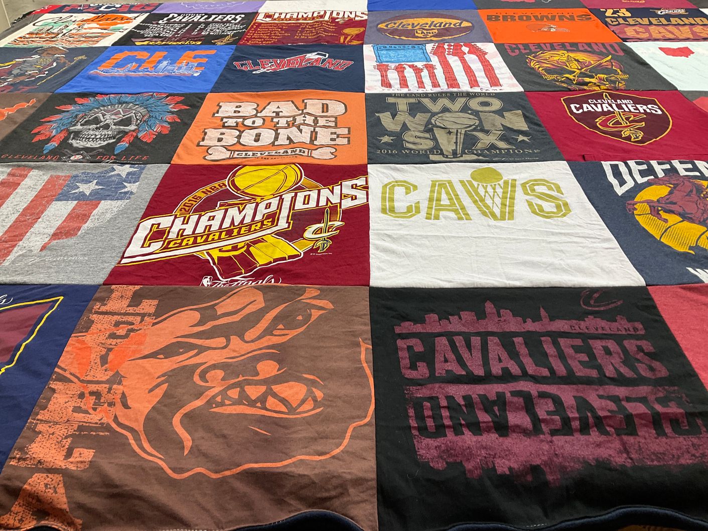 T-shirt quilt featuring cleveland cavaliers, cleveland browns by James from OH