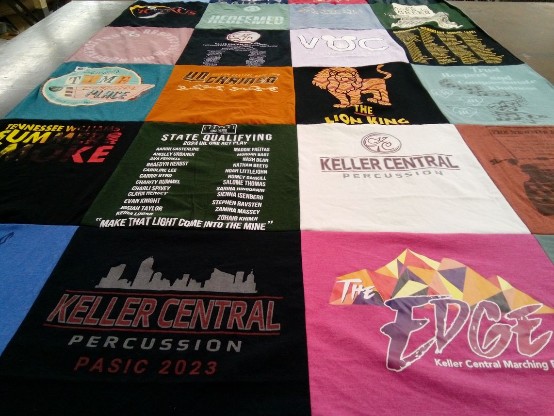 T-shirt quilt from keller central high school by Rachel from TX