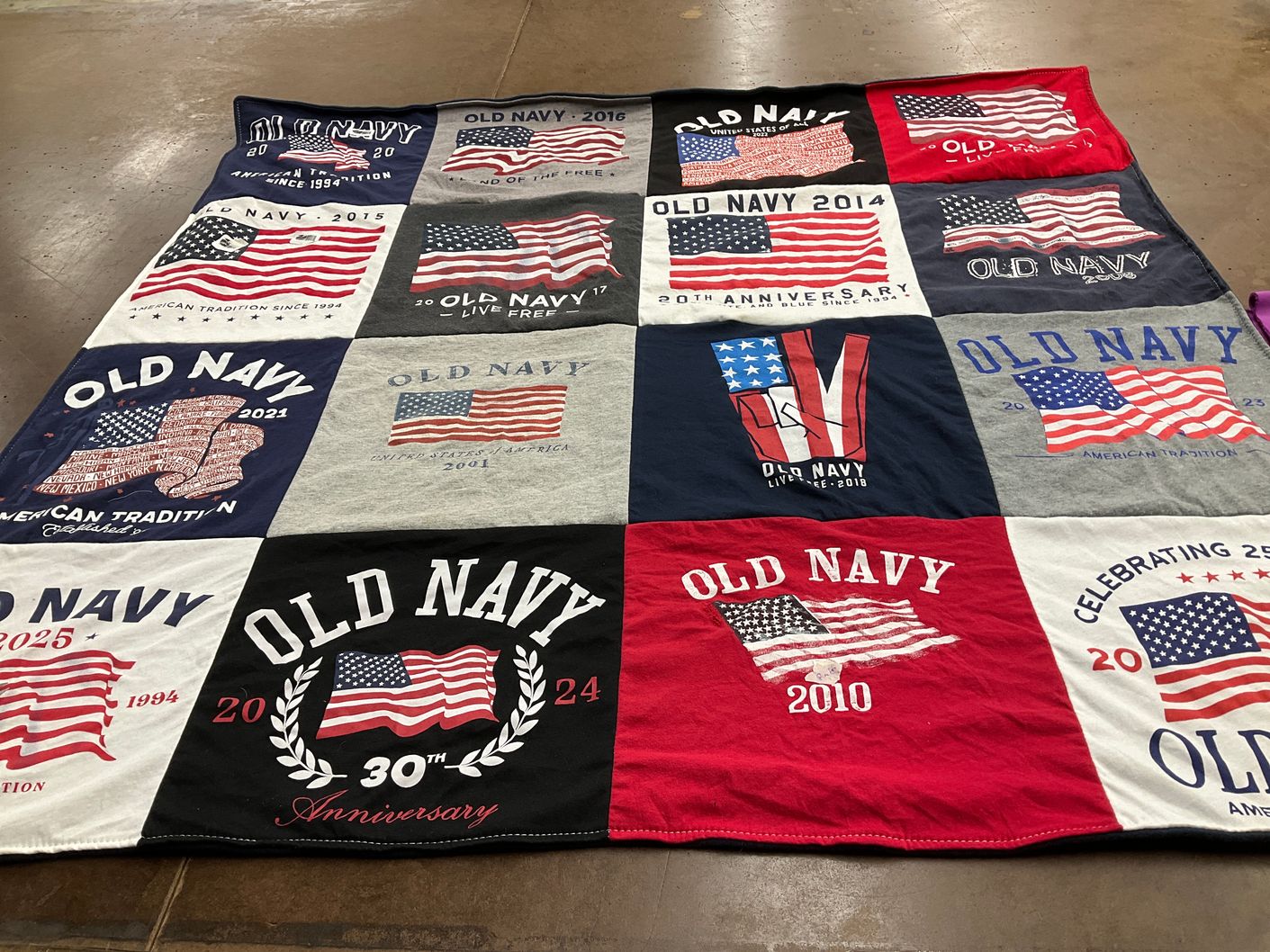 T-shirt quilt with fashion, retail themes by Lisa from NC