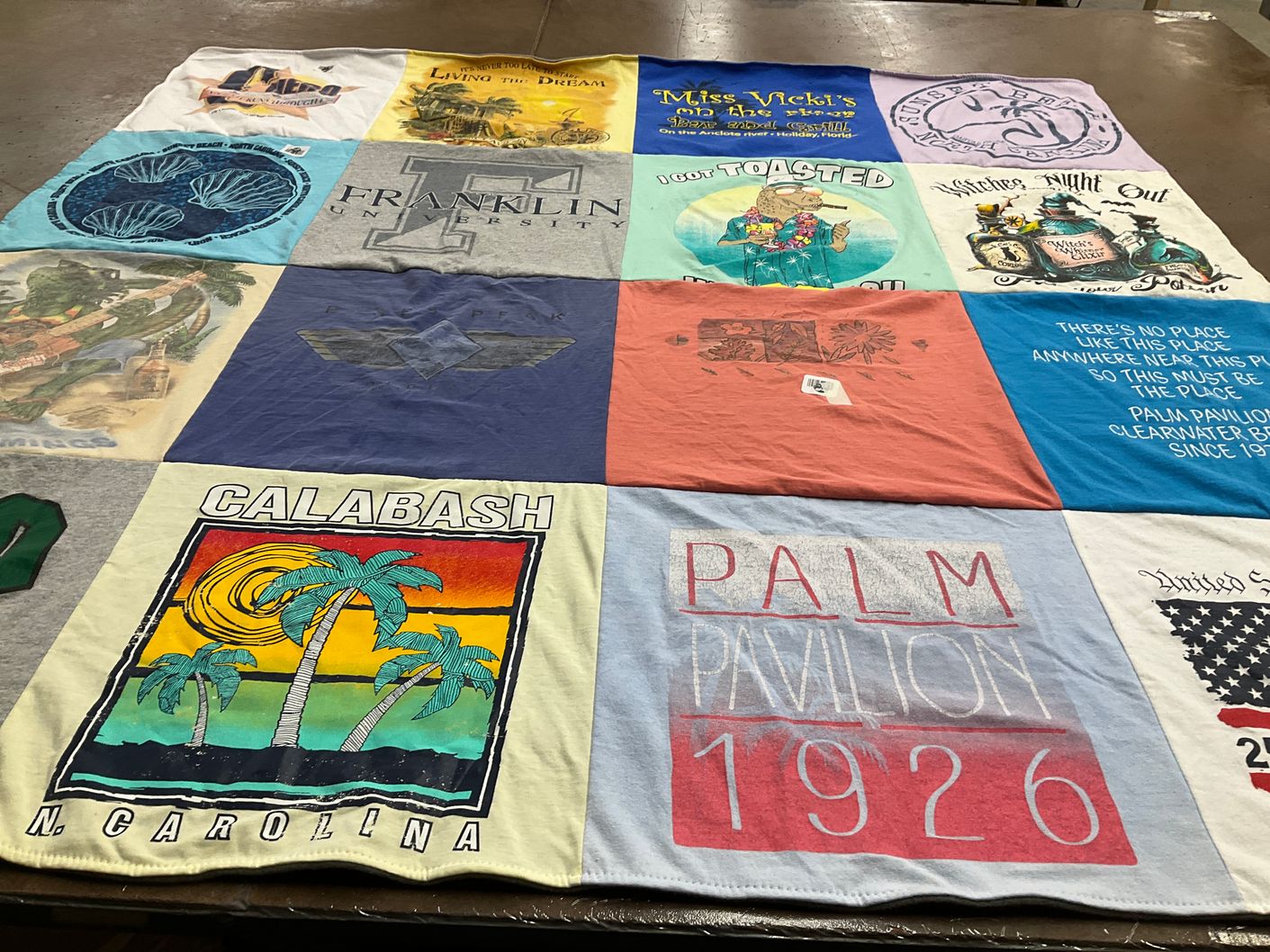 T-shirt quilt from franklin university by Vicky from PA