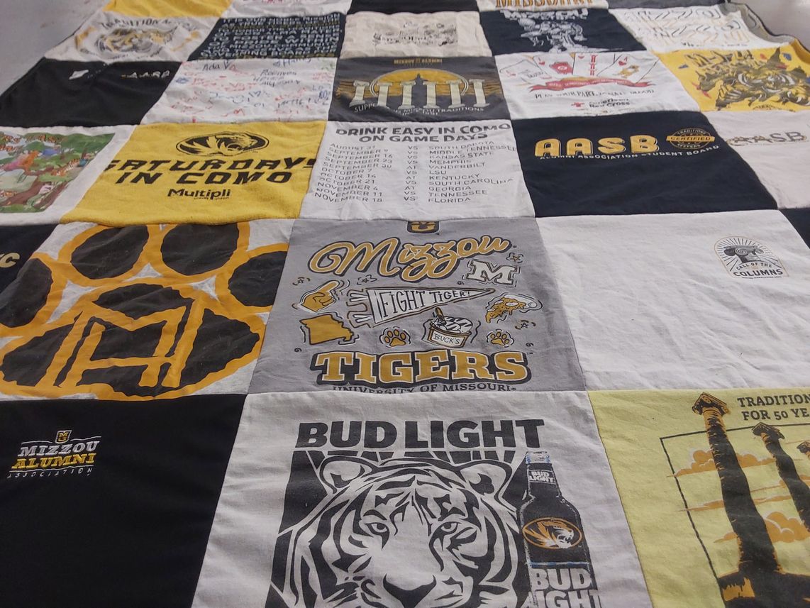 T-shirt quilt featuring mizzou tigers by molly from DC