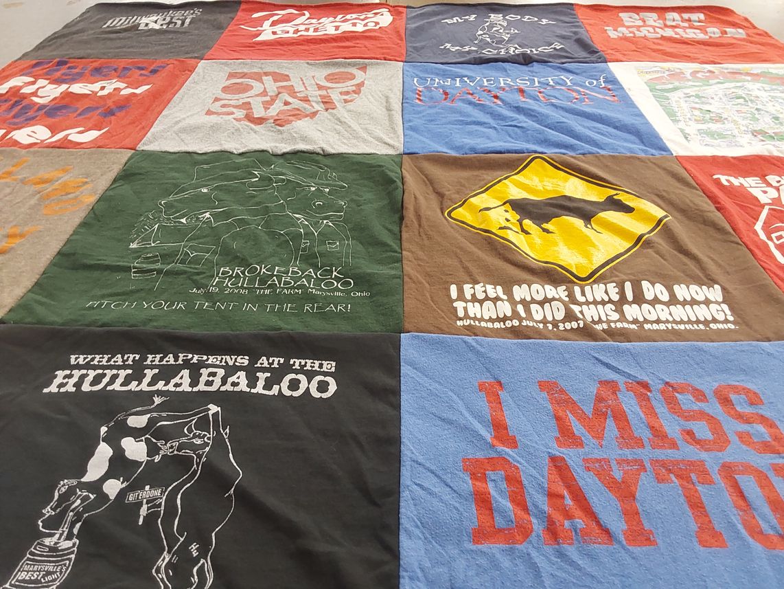 T-shirt quilt from university of dayton by Jen from OH