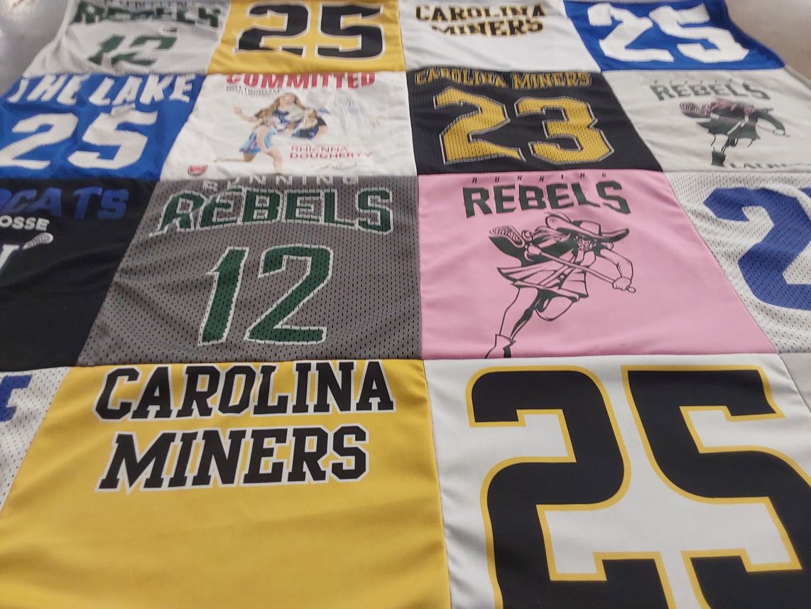 T-shirt quilt featuring rebels by Monica from NC