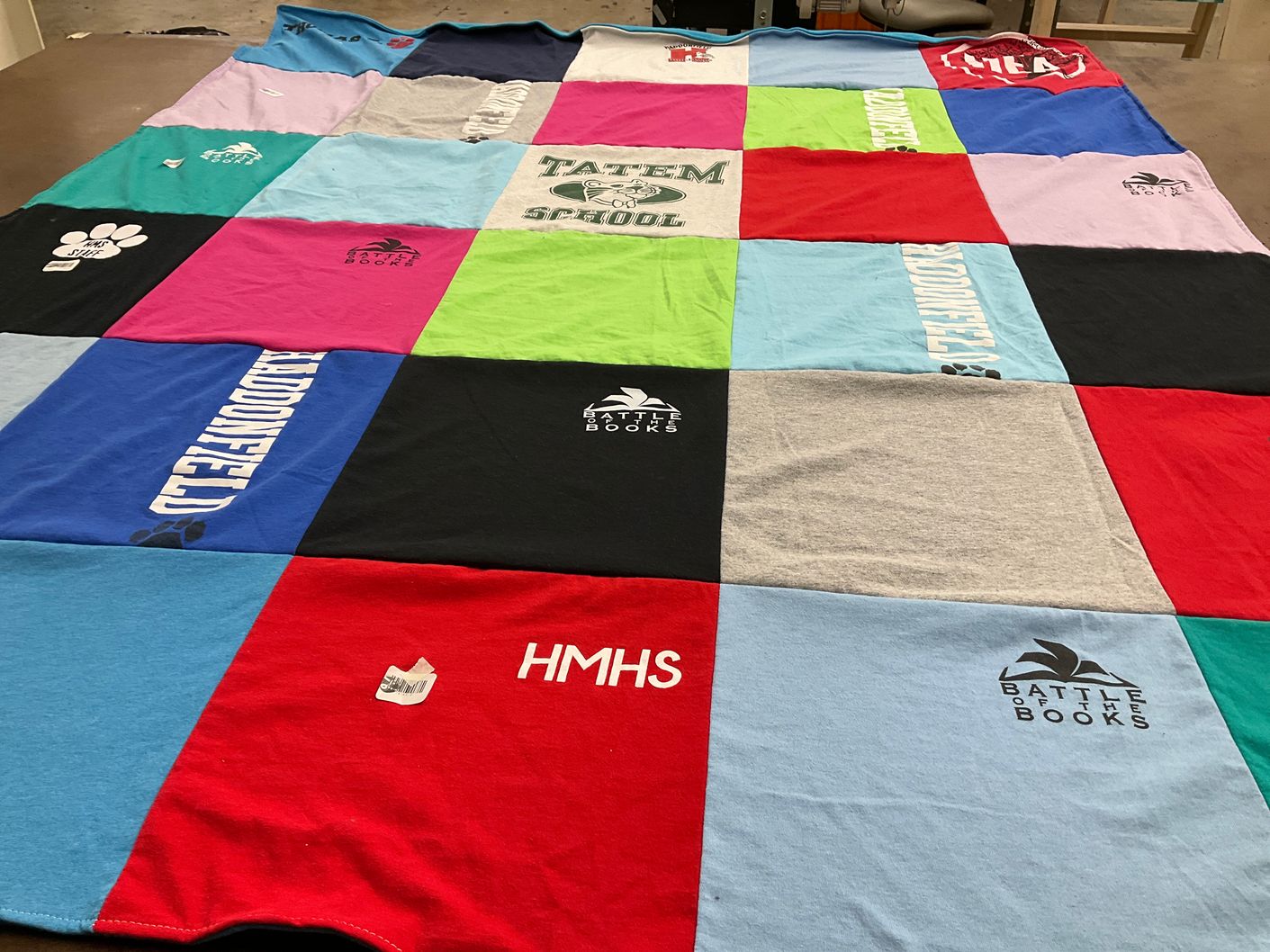 T-shirt quilt from tatem school, sudbury high school by Daneen from NJ