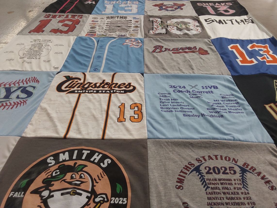 T-shirt quilt from smiths station high school by Rita from AL
