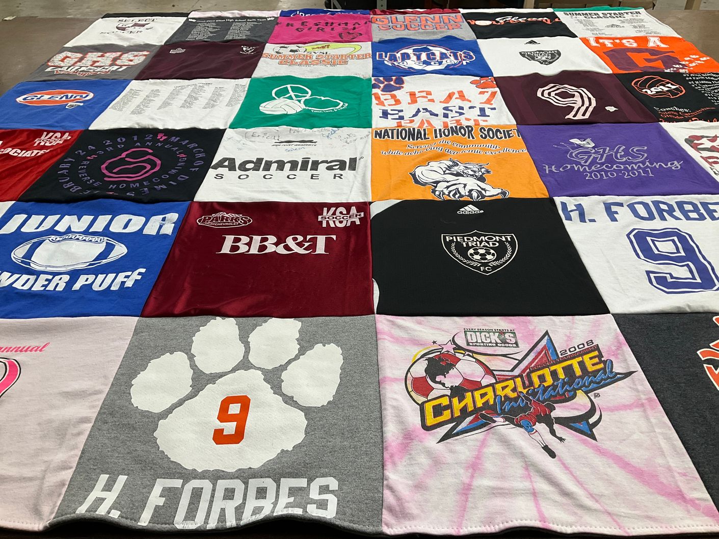 T-shirt quilt featuring piedmont triad futbol club by Hannah from NC