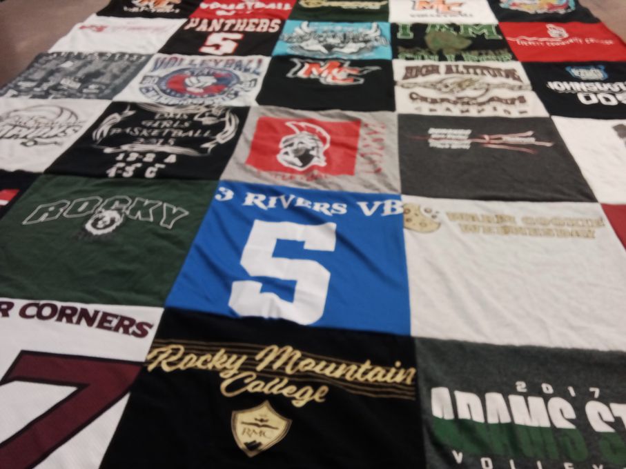 T-shirt quilt from rocky mountain college, adams state university by Devon from CO