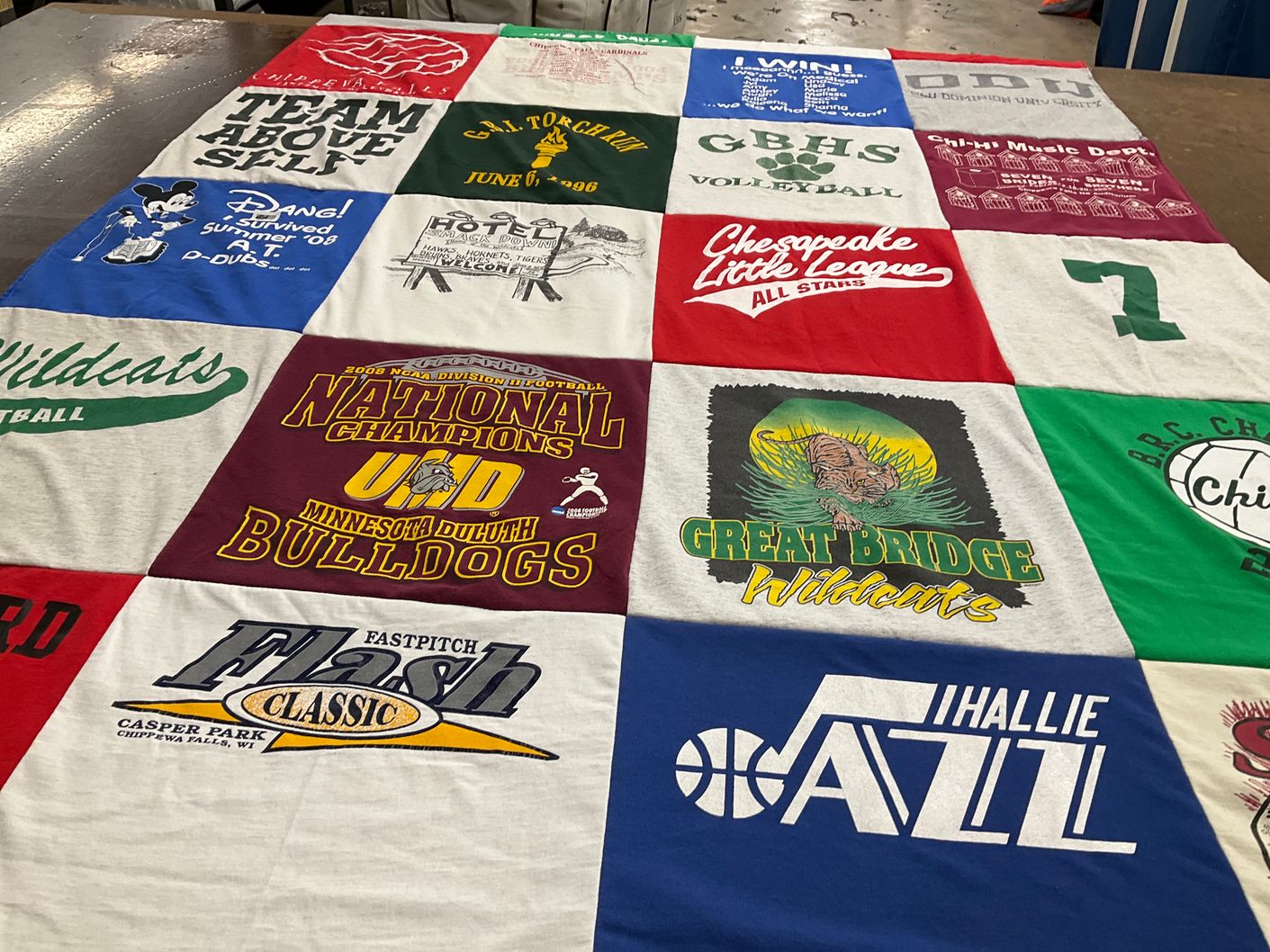 T-shirt quilt featuring great bridge wildcats, wildcats by Barbara from MD