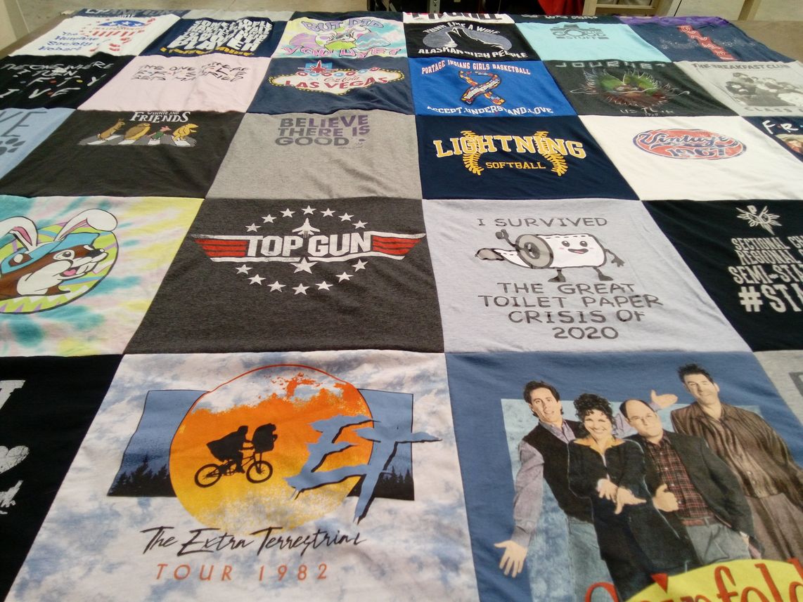 T-shirt quilt featuring lightning softball by Wendy from IN