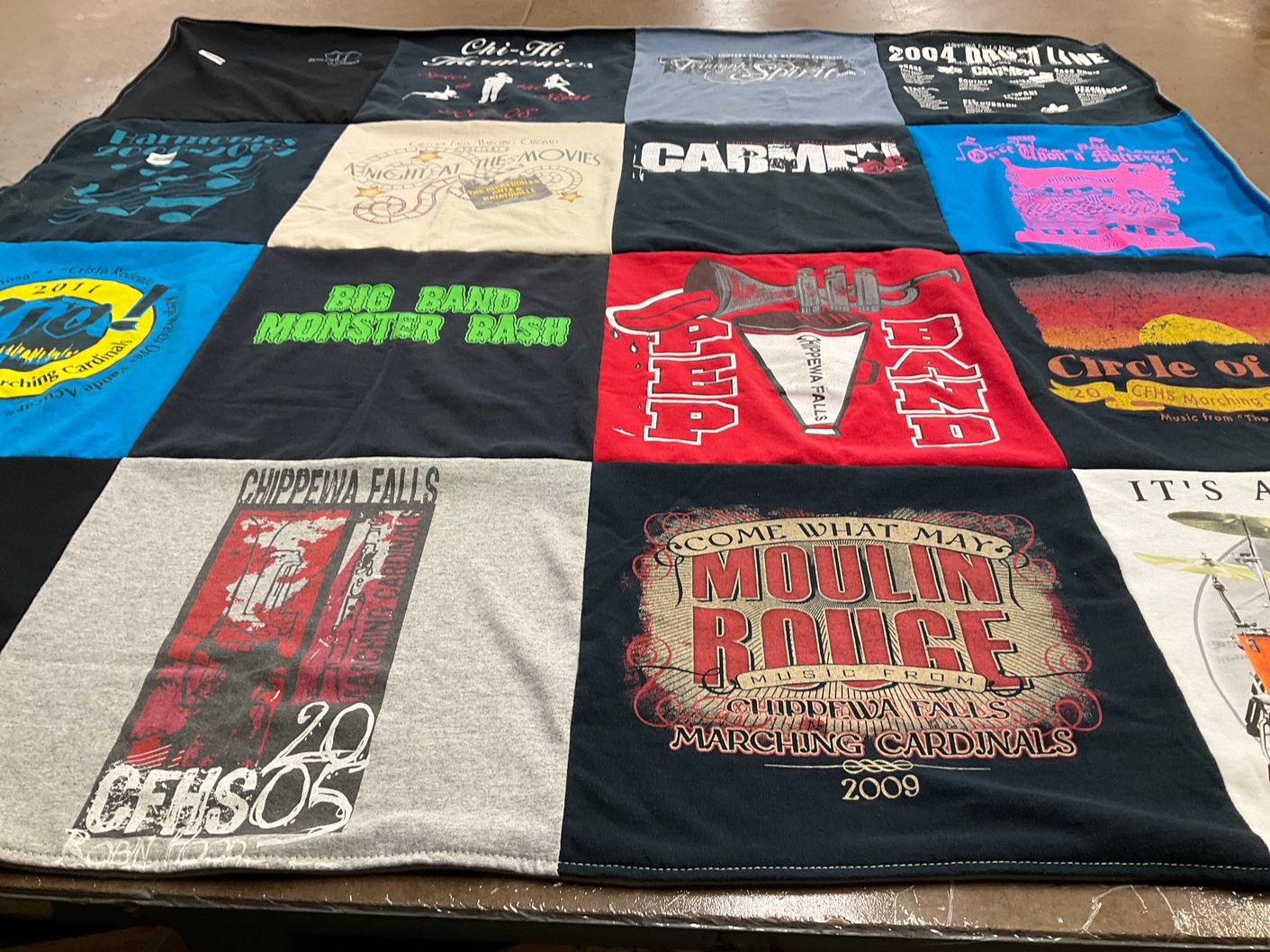 T-shirt quilt from chippewa falls high school by Barbara from MD