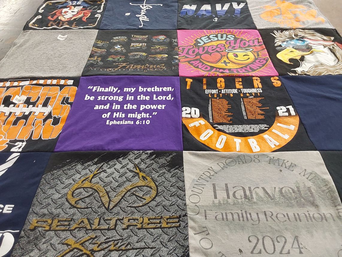 T-shirt quilt from tiger football by Rebecca from TX