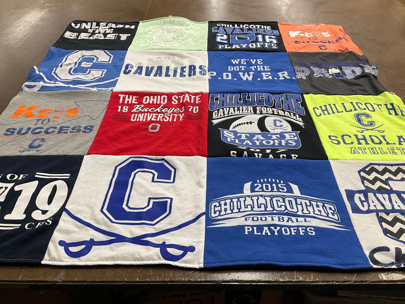 T-shirt quilt featuring chillicothe cavaliers football by Jami from OH