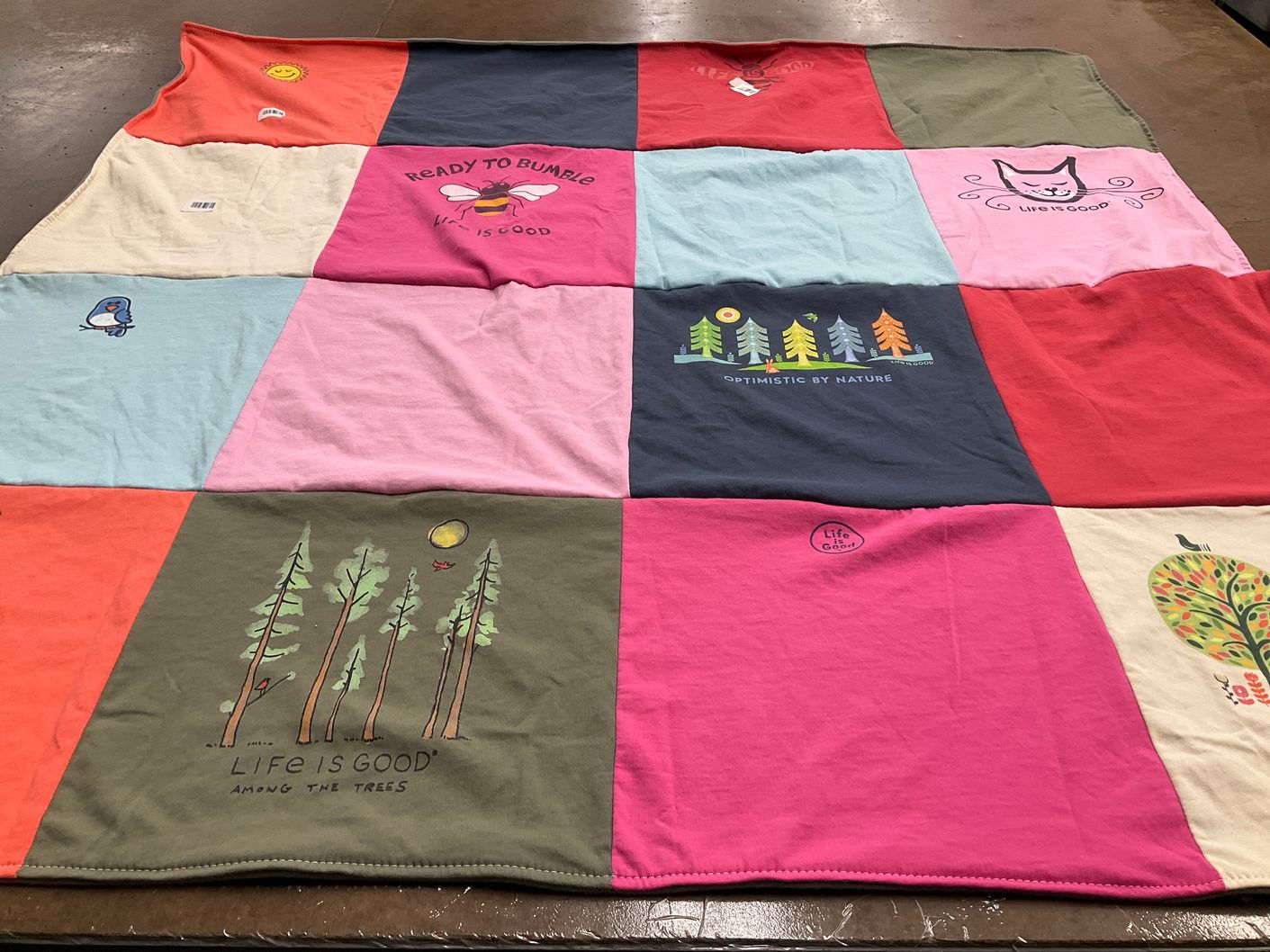 T-shirt quilt with nature, optimism themes by Gina from KY