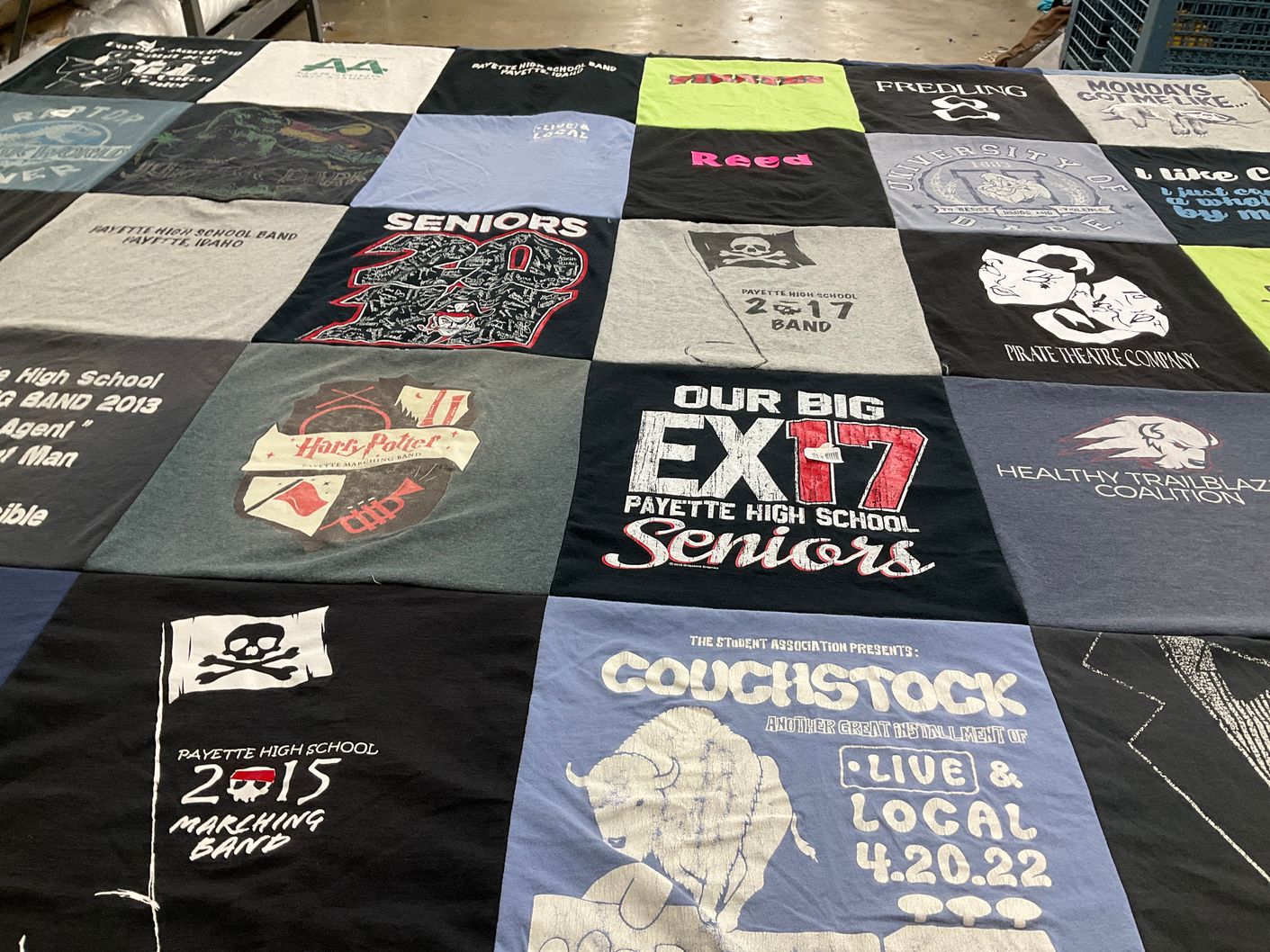T-shirt quilt from payette high school by Tyler from ID