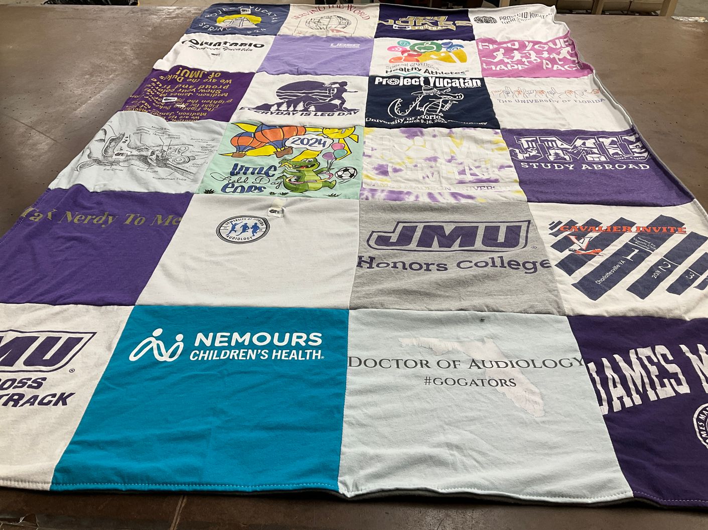 T-shirt quilt from james madison university by Cheryl from DE