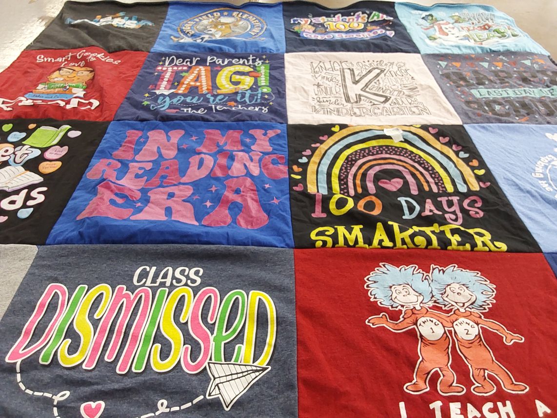 T-shirt quilt from springfield elementary school by Mary from OK