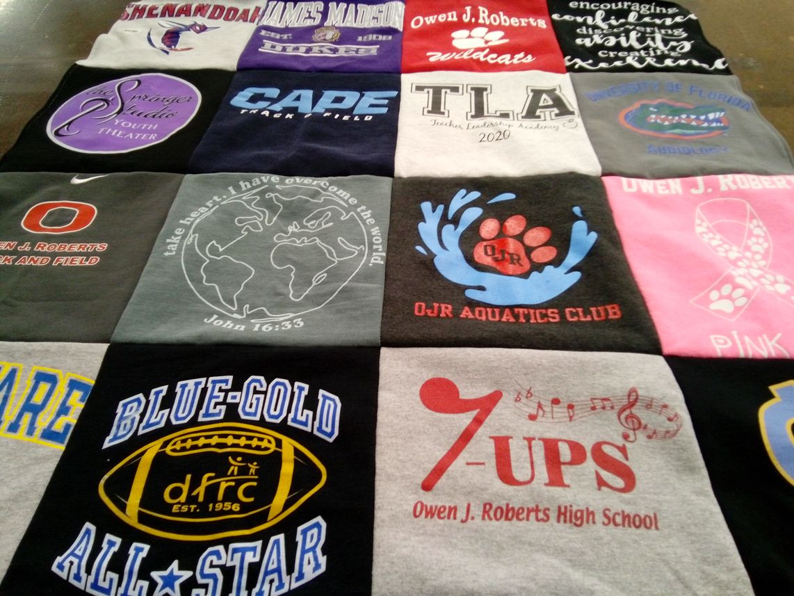 T-shirt quilt featuring owen j. roberts wildcats by Cheryl from DE