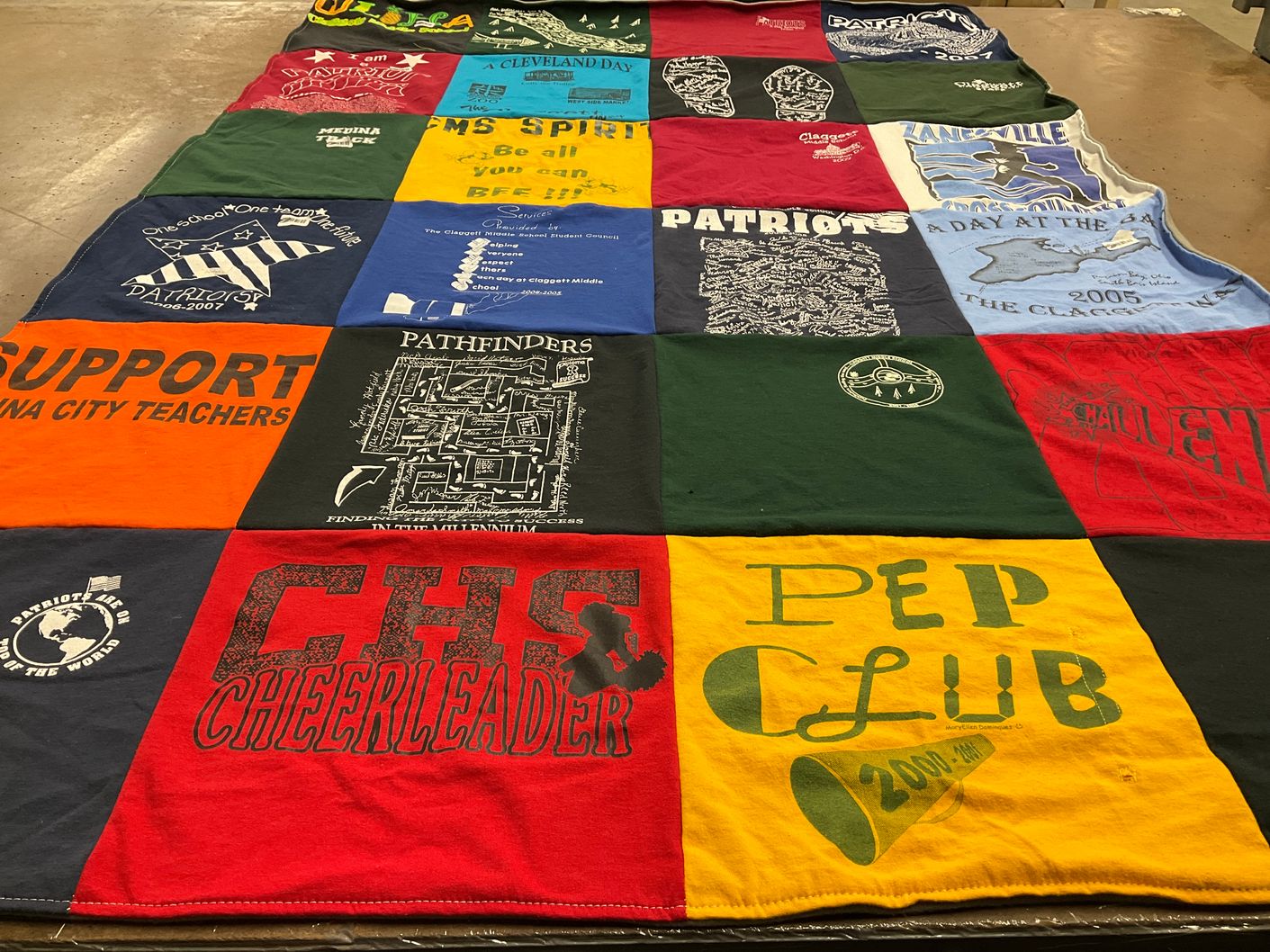 T-shirt quilt featuring patriots by Shannon from OH