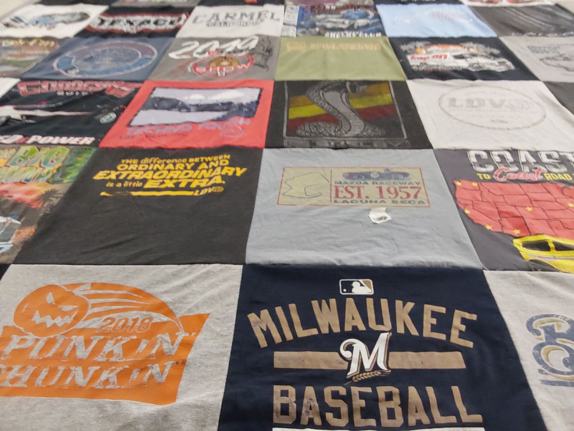 T-shirt quilt featuring milwaukee brewers baseball by SAM from WI