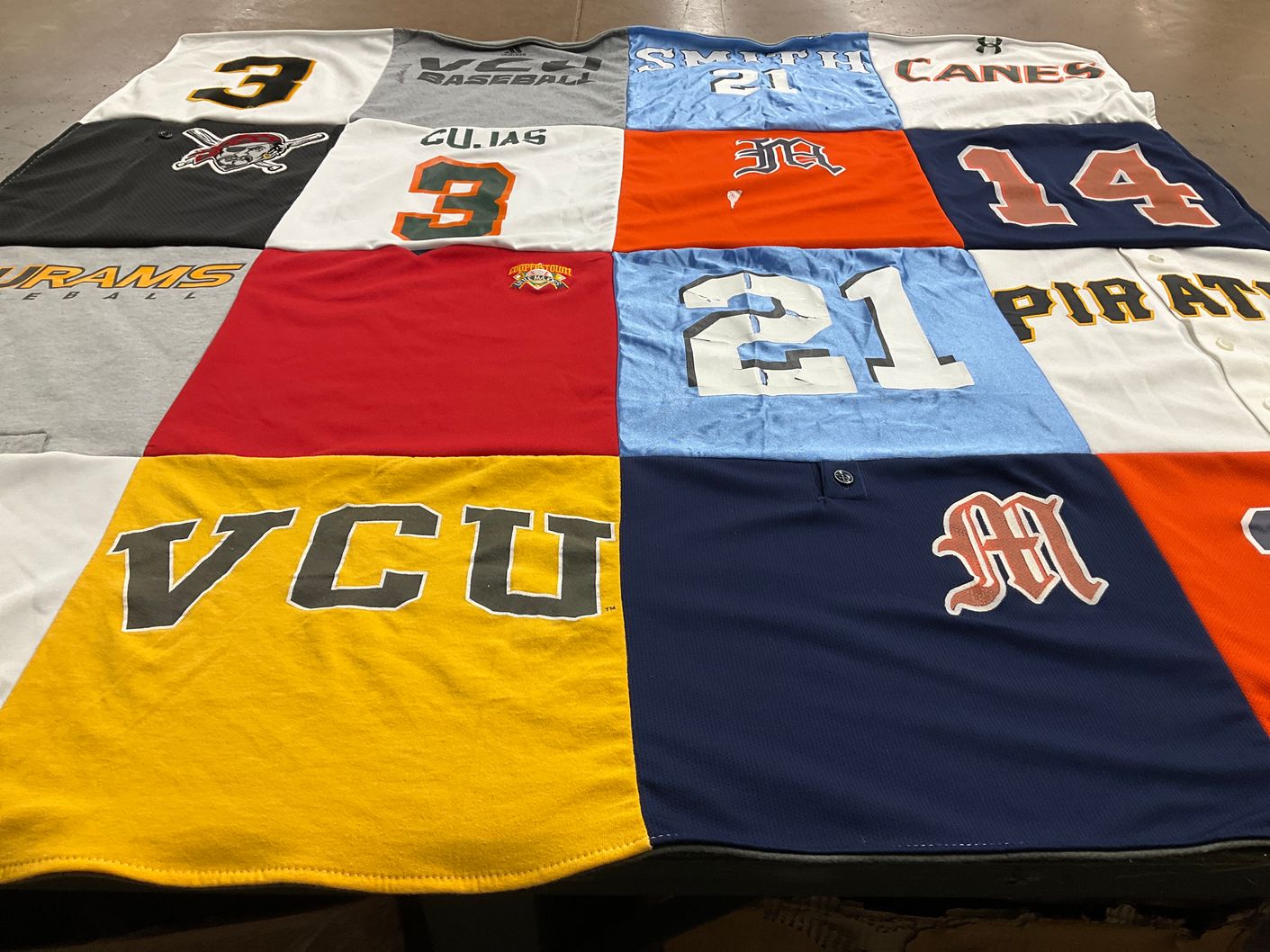 T-shirt quilt from virginia commonwealth university by Suzanne from VA
