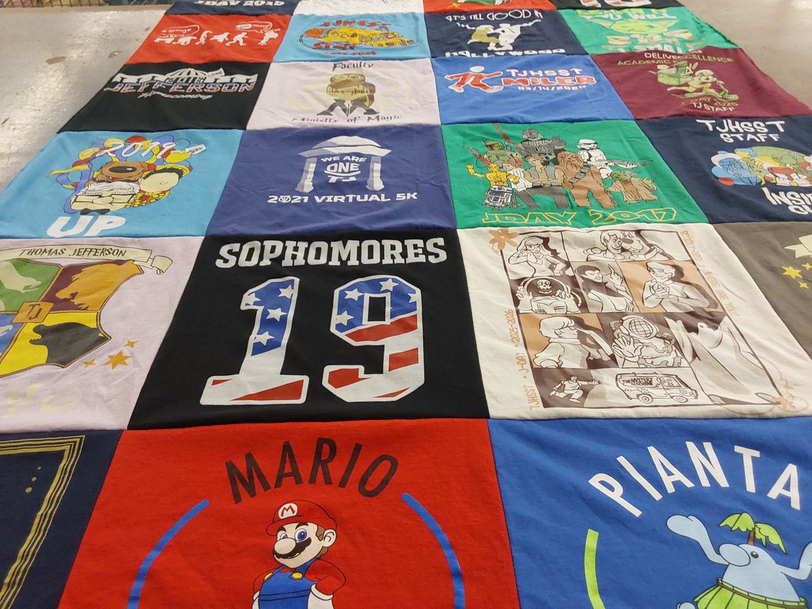 T-shirt quilt from thomas jefferson high school by Alouf from VA