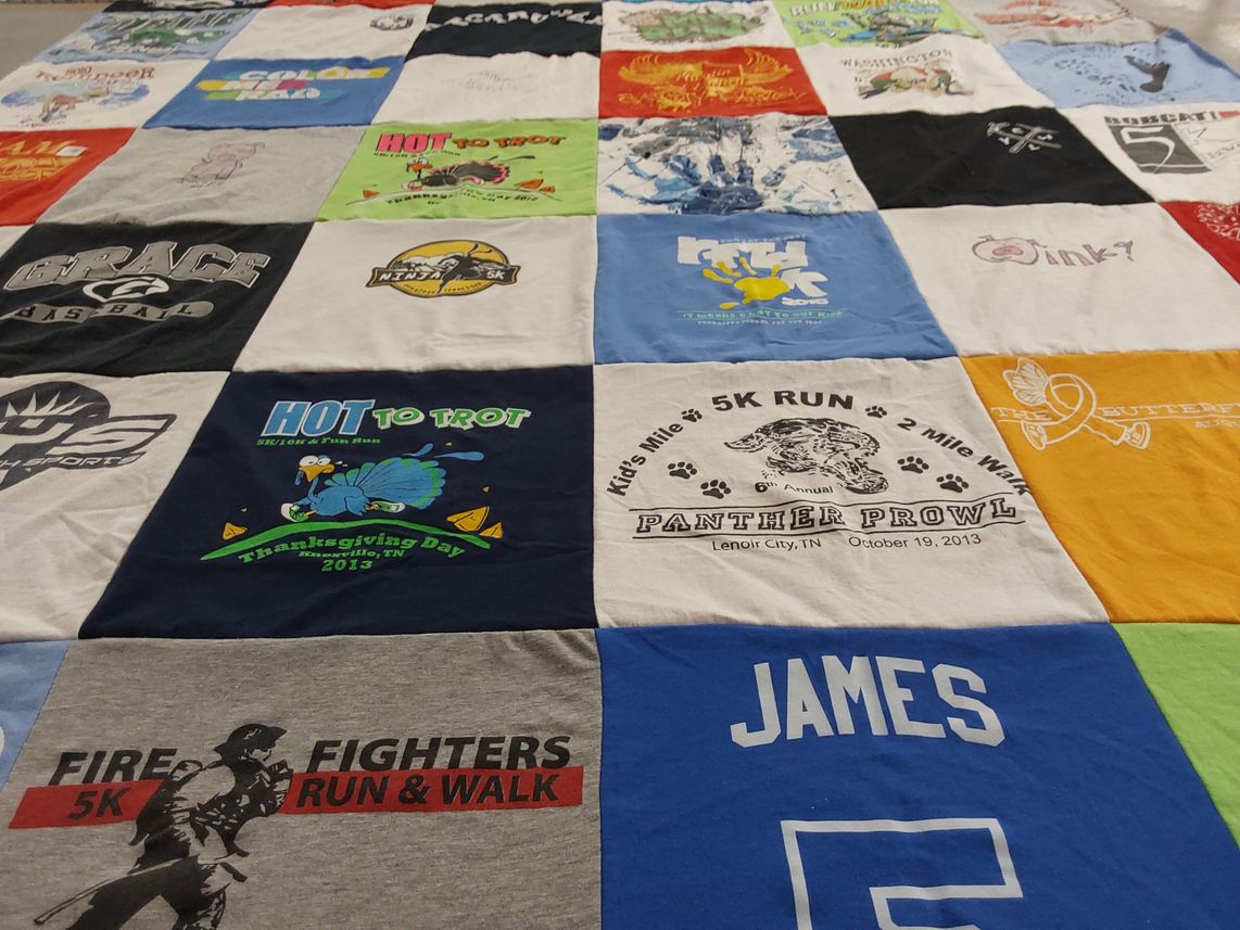 T-shirt quilt from grace college by Tina from TN