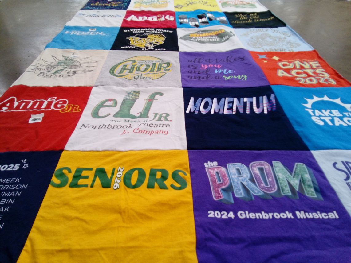 T-shirt quilt from glenbrook north high school by maura from IL