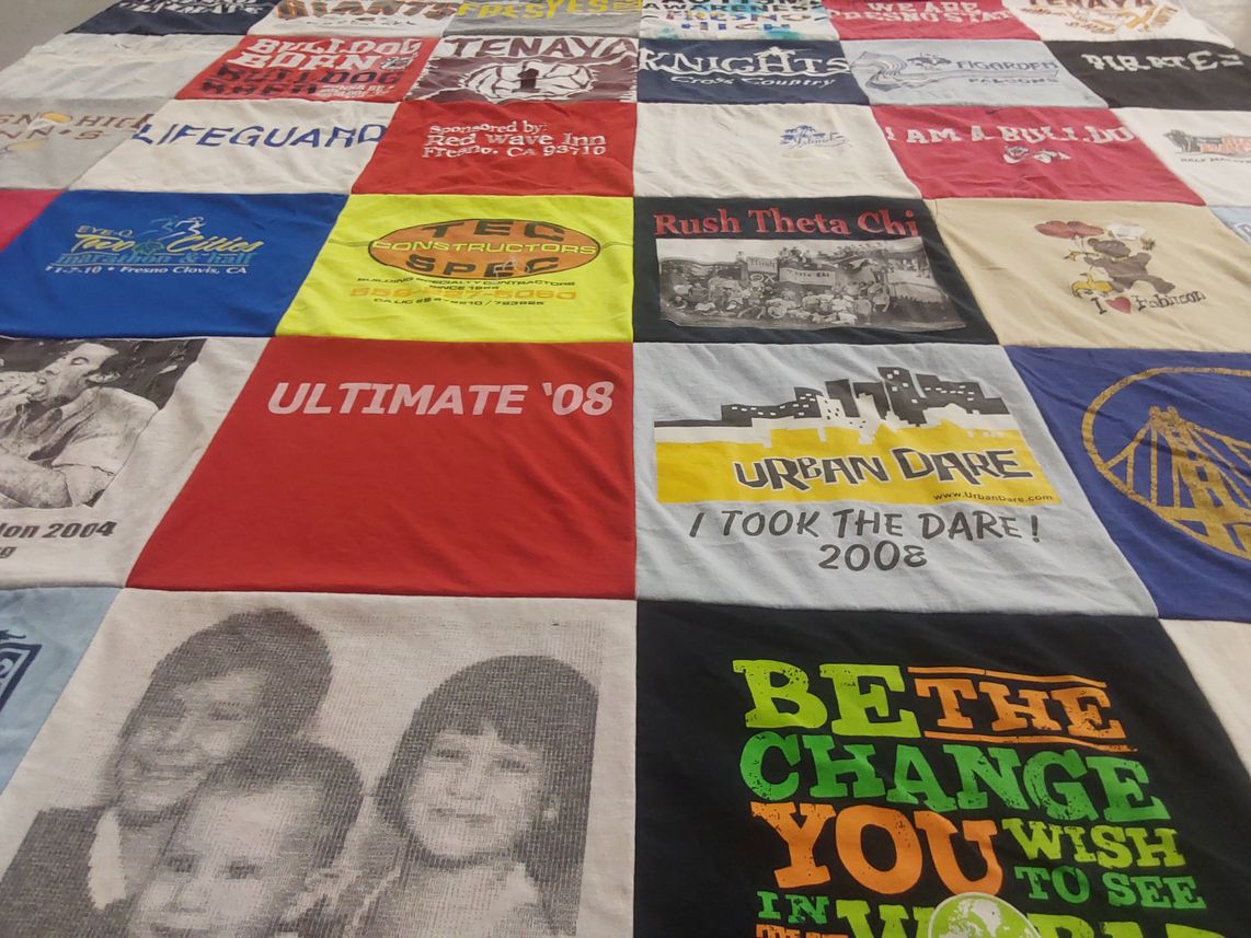 T-shirt quilt featuring knights cross country by Kathleen from CA