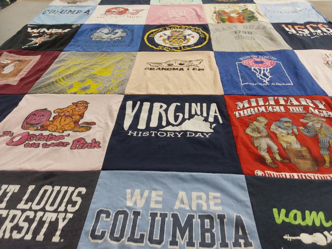 T-shirt quilt from st louis university, columbia university by Geri from VA