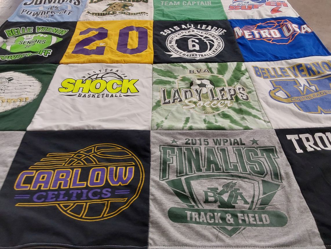 T-shirt quilt featuring carlow celtics, belle vernon area lady leps by Melissa from PA