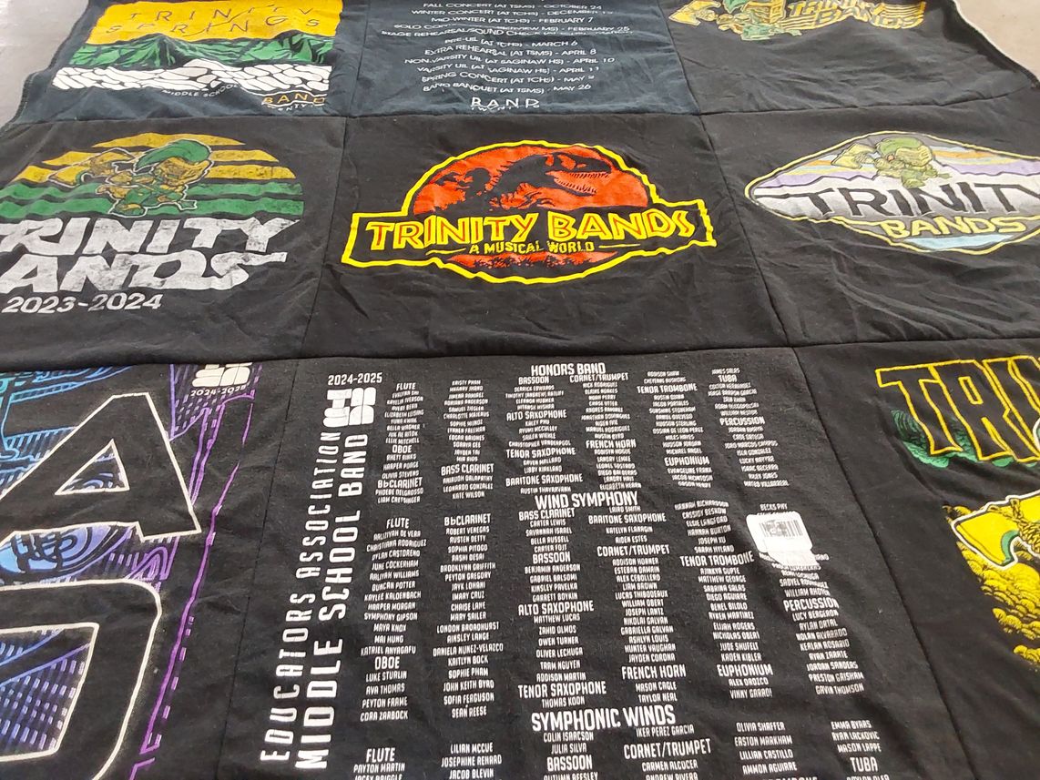 T-shirt quilt from trinity middle school by Kristin from TX