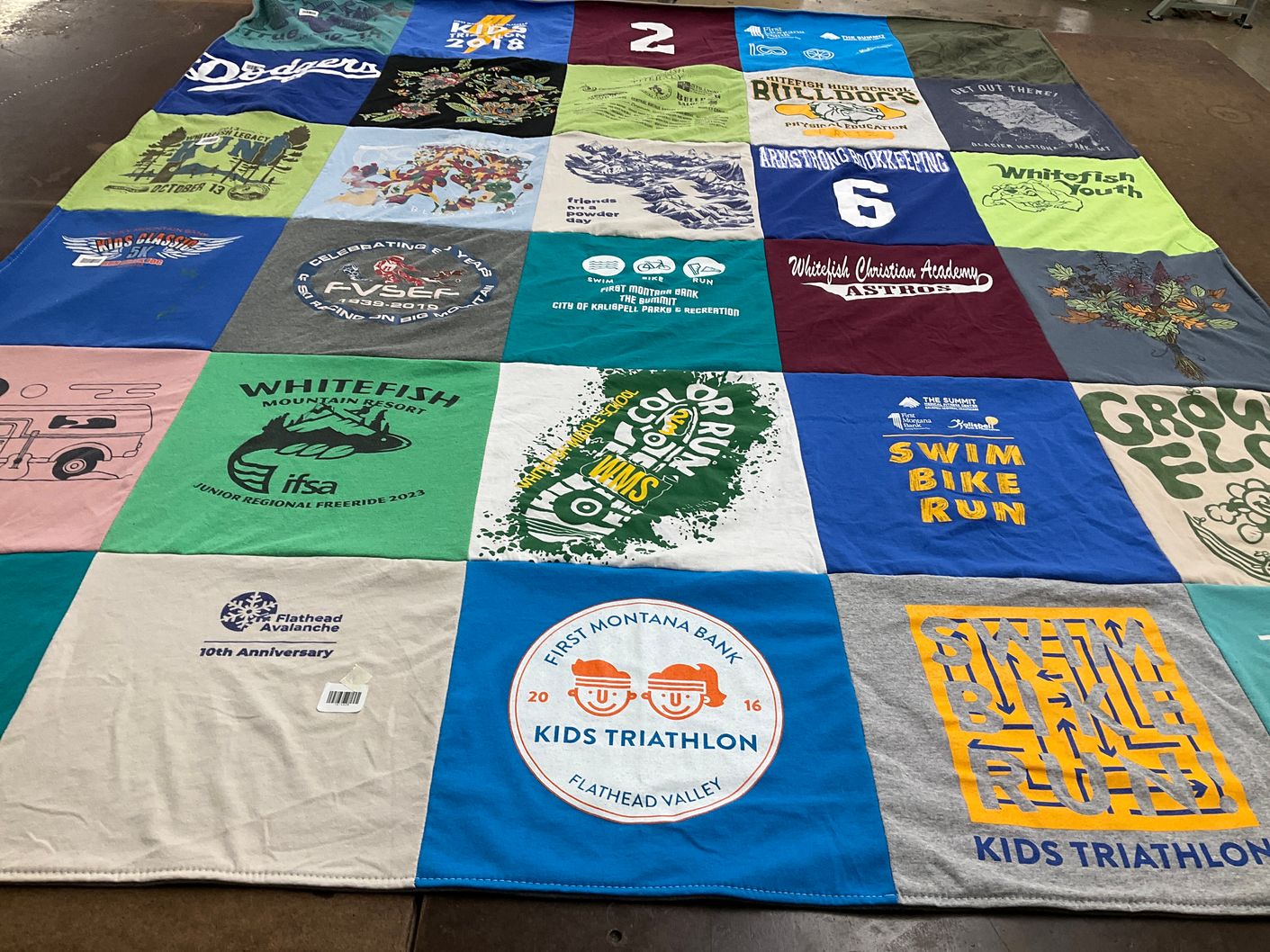 T-shirt quilt from whitefish high school by Jennifer from MT