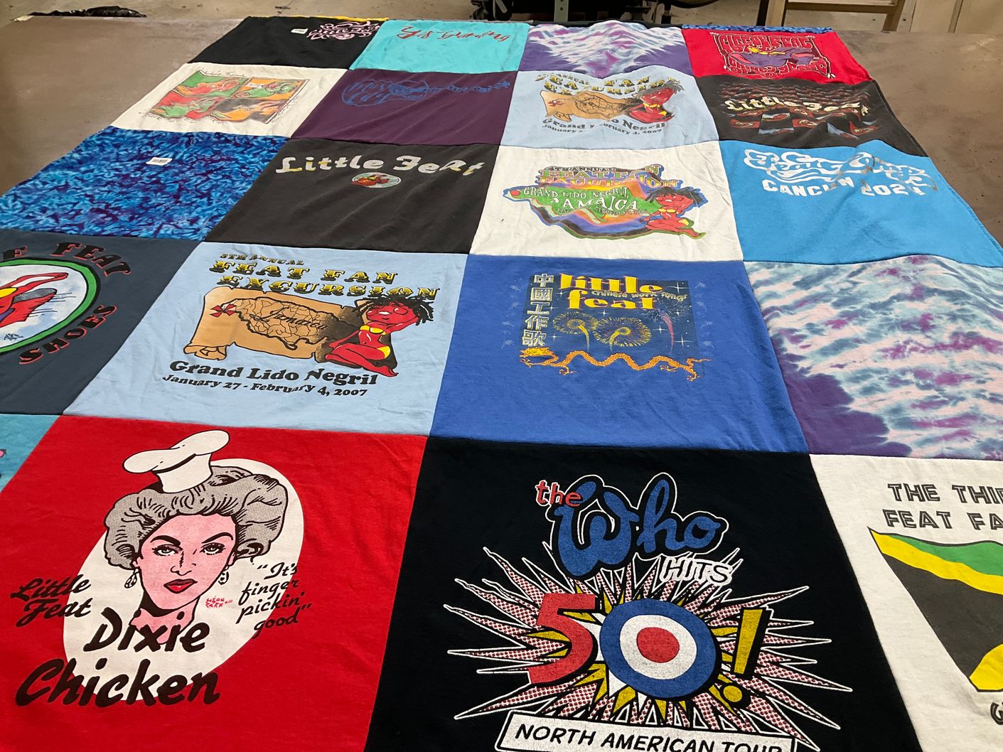 T-shirt quilt with music, food themes by Laurie from PA